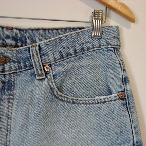 Vintage 90s Levi's 550 Jeans Relaxed Fit Tapered Leg Black Batwing 1991 34 x 30 - Picture 6 of 15